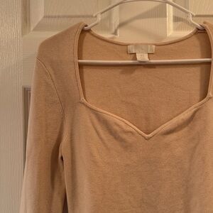 H&M Beige Long Sleeve Top